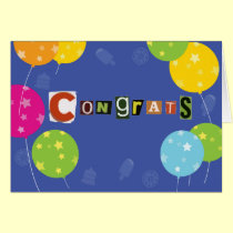 Bright modern congratulations greeting card cards