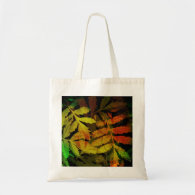 Bright Modern Leaves Abstract Pattern Budget Tote Bag
