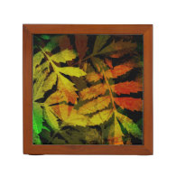 Bright Modern Leaves Abstract Pattern Desk Organizers