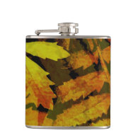 Bright Modern Leaves Abstract Pattern Flasks
