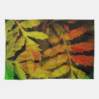 Bright Modern Leaves Abstract Pattern Hand Towel