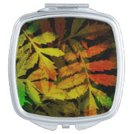 Bright Modern Leaves Abstract Pattern Mirrors For Makeup