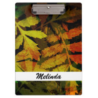 Bright Modern Leaves Abstract Pattern Personalized Clipboards