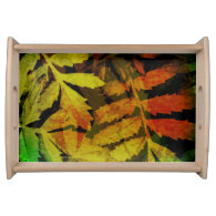 Bright Modern Leaves Abstract Pattern Service Trays