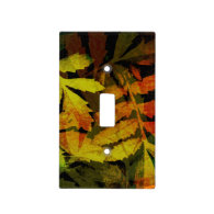 Bright Modern Leaves Abstract Pattern Switch Plate Covers