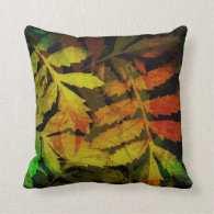 Bright Modern Leaves Abstract Pattern Throw Pillows