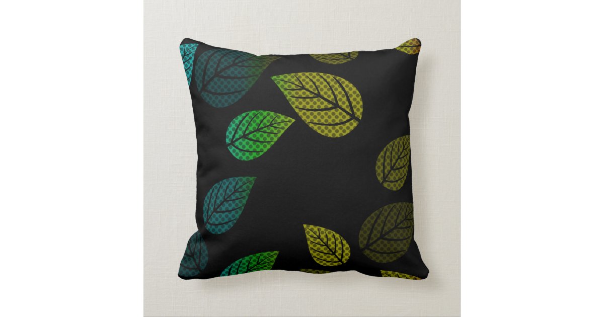 Bright Modern Leaves Design Throw Pillow Zazzle