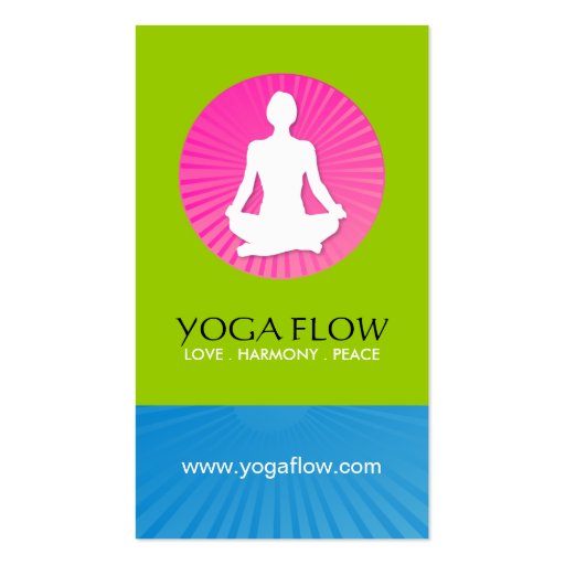 Bright Modern Yoga Business Cards (front side)