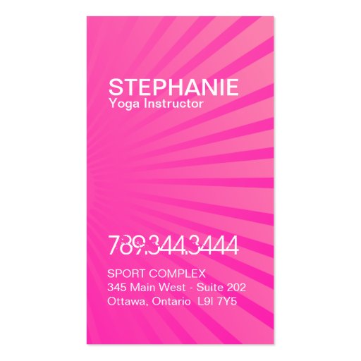 Bright Modern Yoga Business Cards (back side)
