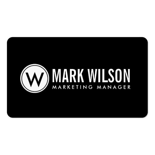 Bright Monogram Business Cards (front side)