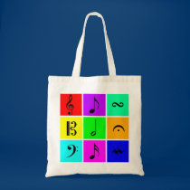 bright music symbols bags