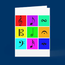 bright music symbols cards