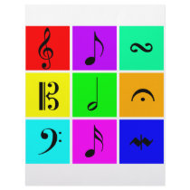 bright music symbols letterhead design