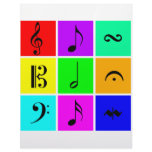 bright music symbols letterhead design