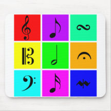 bright music symbols mousepads