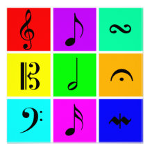 bright music symbols personalized announcements