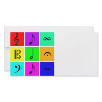 bright music symbols personalized photo card