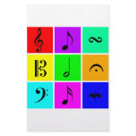 bright music symbols customized stationery