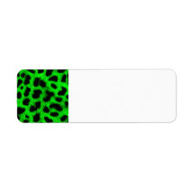 BRIGHT NEON GREEN LIME BLACK ANIMAL PRINT PATTERN RETURN ADDRESS LABELS