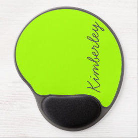 Bright Neon Green Monogram Trendy Fashion Colors Gel Mouse Mats