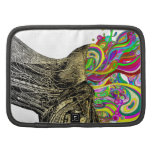 Bright neon pink yellow abstract anatomical skull planners