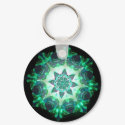 Bright Neon Starburst Kaleidoscope in Green keychains by crystalwriter Bright Neon Starburst Kaleidoscope in Green keychains