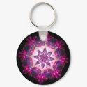 Bright Neon Starburst Kaleidoscope in Pink/Purple keychains by crystalwriter Bright Neon Starburst Kaleidoscope in Pink/Purple keychains