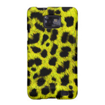 BRIGHT NEON YELLOW LEMON BLACK ANIMAL PRINT PATTER SAMSUNG GALAXY SII CASE