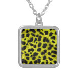 BRIGHT NEON YELLOW LEMON BLACK ANIMAL PRINT PATTER JEWELRY