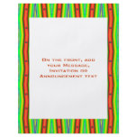 Bright orange and lime green flyers