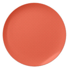 Bright Orange and Red Mini Polka Dots Pattern Plate