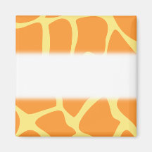 Bright Orange and Yellow Giraffe Print Pattern. Fridge Magnet
