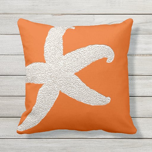 Bright Orange Big Starfish Decorative Throw Pillow Zazzle