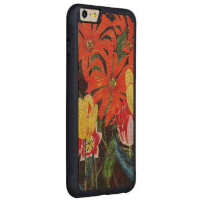 Bright Orange Botanical Vintage Oil Painting Carved® Maple iPhone 6 Plus Bumper