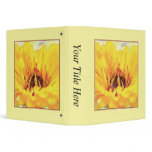 Bright Orange Calendula Blossom 3 Ring Binders