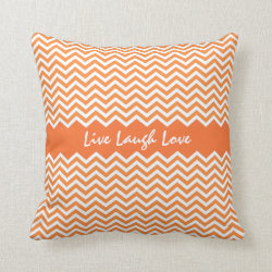Bright orange chevron zigzag pattern custom pillow