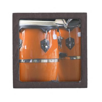 Bright orange conga drums photo premium gift boxes