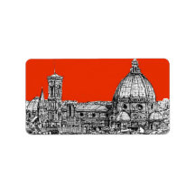 Bright orange Florence Labels