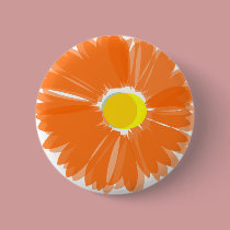 Bright Orange Flower buttons