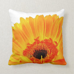 Bright Orange Gerbera Pillow