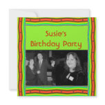 bright orange lime green invitations