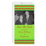 bright orange lime green photo cards