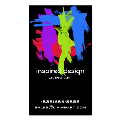 Bright Paint Strokes Acrylic Business Cards (front side)