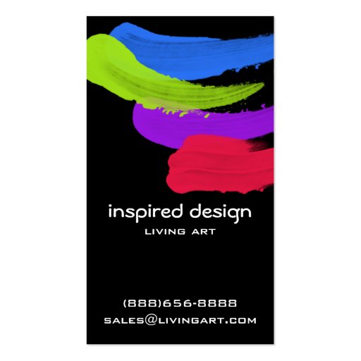 Bright Paint Strokes Business Card (front side)