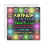 Bright Party Lights Birthday Invitations