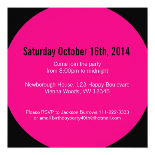 Bright pink 40th FOUROH! photo birthday invite
