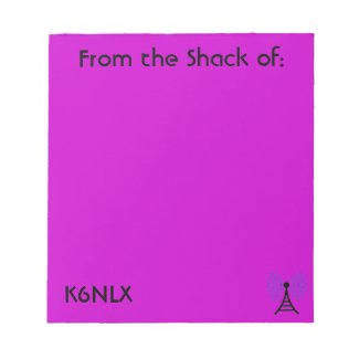 Bright Pink Amateur Radio Call Sign Notepad