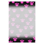 Bright Pink and Black Paw Print Pattern. Full Color Flyer