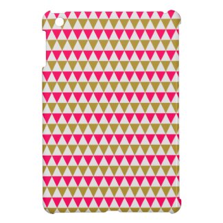 Bright Pink and Gold Aztec iPad Mini Case