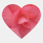 Bright Pink Begonia Gift Range Heart Stickers